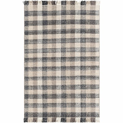 Hauteloom Chilliwack Gray Plaid Wool Rug