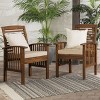 Solid Wood Slat Back Side Outdoor Chair Cushions Set Of 2 With Cushions-Cuddlewood - 2 of 4