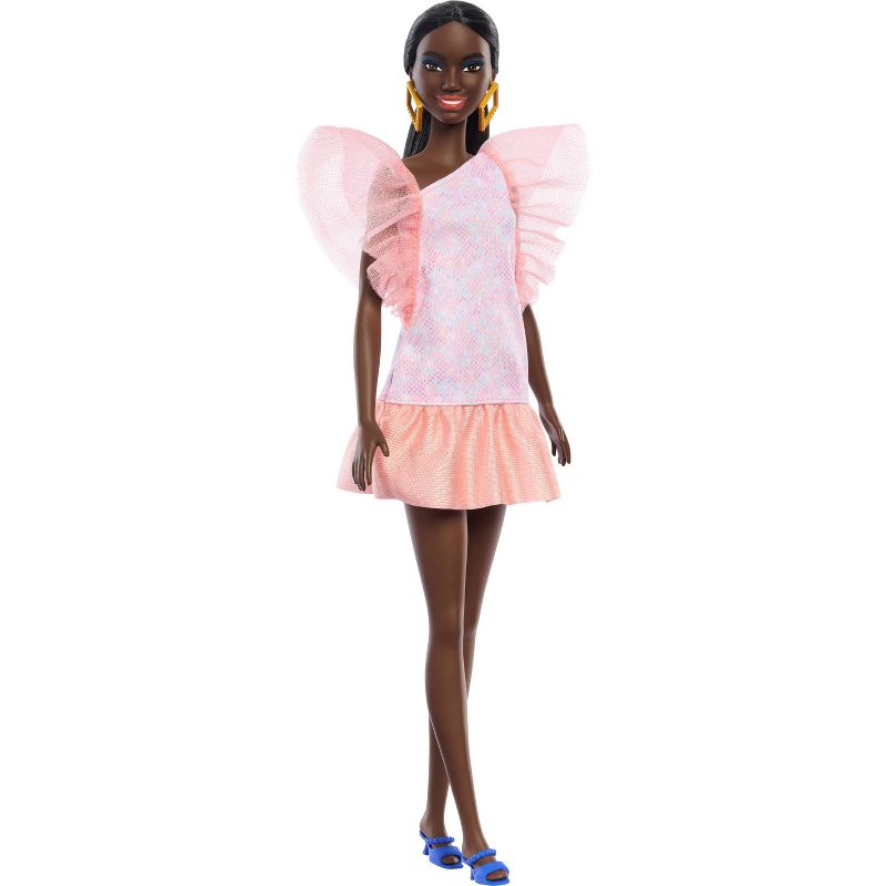 Barbie Fashionista Doll Peach Puffy Sleeves Dress, 5 of 8