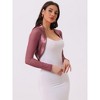 INSPIRE CHIC Women's Sheer Elegant Wedding Open Front Crop Bolero Shrugs - 2 of 4