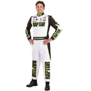 HalloweenCostumes.com William Byron Raptor NASCAR Driver Costume | Includes Adult Jumpsuit with Sponsor Graphics | Racecar Operator Outfit - 1 of 4