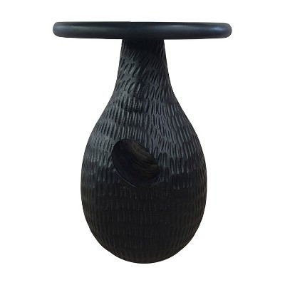 Handcrafted Black Mango Wood Round Side End Table