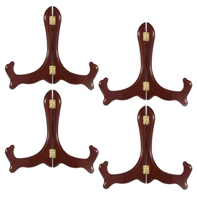 Unique Bargains Wood-like Plastic Rotatable Foldable Decorative Easels or Stands 4 Pcs