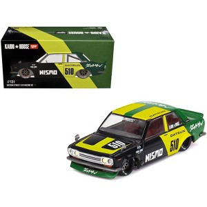 Datsun Street 510 "Racing V2" Black and Green with Yellow Accents "Kaido House" Special 1/64 Diecast Model Car by Mini GT - 1 of 4