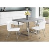 Okak 60" Rectangular Dining Table with Chrome Metal Legs Modern Minimalist Kitchen Table for Kitchen, Dining Room - 3 of 4