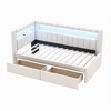 Whisen Modern Full Size Upholstered Platform Bed with LED Lights, USB Ports & Pull-Out Trundle, No Box Spring Needed - 4 of 4