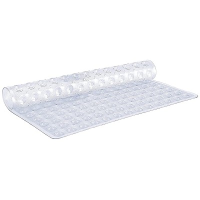 TranquilBeauty 40 x 16 White Extra Long Non-Slip Bath Mats with Suction  Cups for Elderly & Children