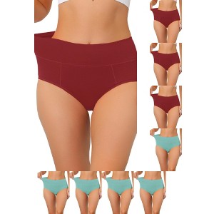 INSPIRE CHIC Women's High Waist Available in Plus Size Tummy Control Briefs 9 Packs - 1 of 4