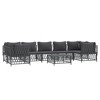 vidaXL 8 Piece Patio Lounge Set with Cushions- Modern Anthracite Steel Outdoor Furniture with Sturdy Frame and Comfortable Backrest - 3 of 4