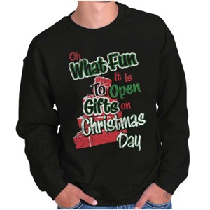 Oh What Fun Christmas Day Presents Sweatshirt for Men or Women Brisco Brands - 1 of 4