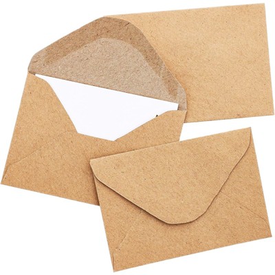 4.13×2.76 Black 120 Pack Kraft Mini Envelopes Small Envelopes Self-Adhesive Tiny Pockets for Business Cards Christmas Holiday Small Gift Cards Invitations Cards 