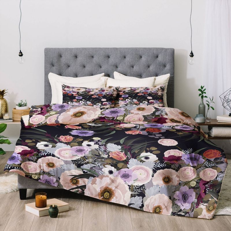 Full/Queen Iveta Abolina Floral Comforter Set Purple - Deny Designs, 4 of 8