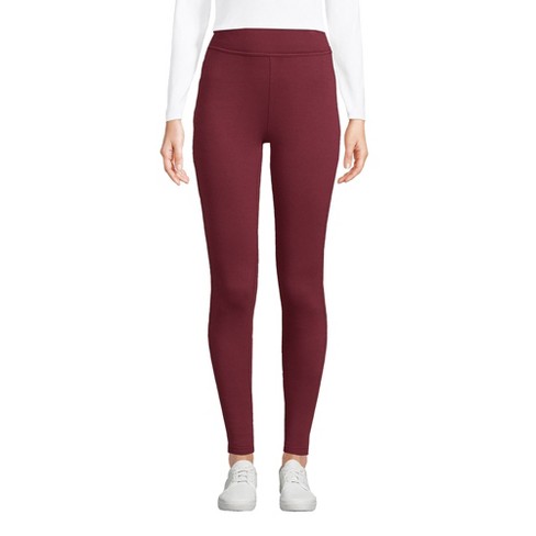 Lands End Women s Petite High Rise Serious Sweats Fleece Lined Pocket Leggings Medium Rich Burgundy Target