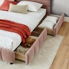California King Upholstered Platform Bed with Headboard and Underbed Drawers, Chenille Fabric Frame Bed for Bedroom-Baofuwish - 3 of 4