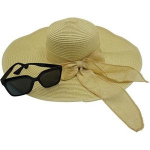 4E's Novelty Floppy Sun Hat with Sunglasses, UPF 50+ Packable Straw Hat for Women, Adjustable Beach Hat, Travel - 1 of 4