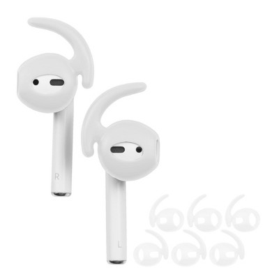 Insten 3 Pairs Ear Hooks Compatible with AirPods 1 & 2 Earbuds, Anti-Lost EarHooks Accessories (Not Fit in Charging Case) White