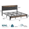 Upholstered Platform Bed Frame with Storage Shelf & Tufted Headboard, Metal Bed with Steel Slats No Box Spring Needed, Easy Assembly, Dark Grey - 2 of 4