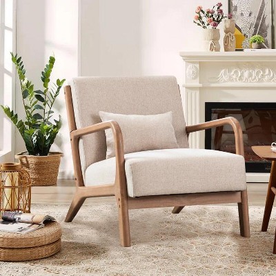 SYFERLORY Cozy Saucer Chair Faux Fur Metal Frame Anti-Slip Leg for Living Room Bedroom, Large, Pink