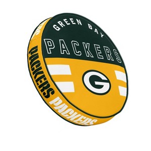 NFL Green Bay Packers Circle Plushlete Pillow: Sports Logo Microplush Decor - 1 of 3