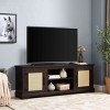 Dexmalle Farmhouse Rattan TV Stand Console Table for TVs up to 70 Inches - 3 of 4