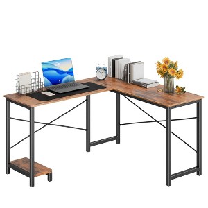 TUYOHW 50" L-Shaped Computer Desk with Side Storage Bag,Corner Desks with CPU Stand& Metal Frame,Gaming Desk for Home Office Dorm Studying Room - 1 of 4