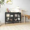 HDZNVF Sideboard Cabinet with 4 Glass Door, Black - 4 of 4