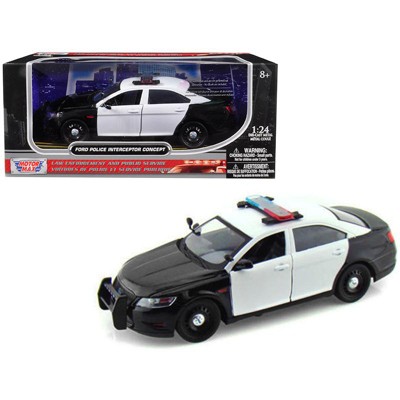 Ford Police Interceptor Concept Car Unmarked Black/White 1/24 Diecast Model Car by Motormax