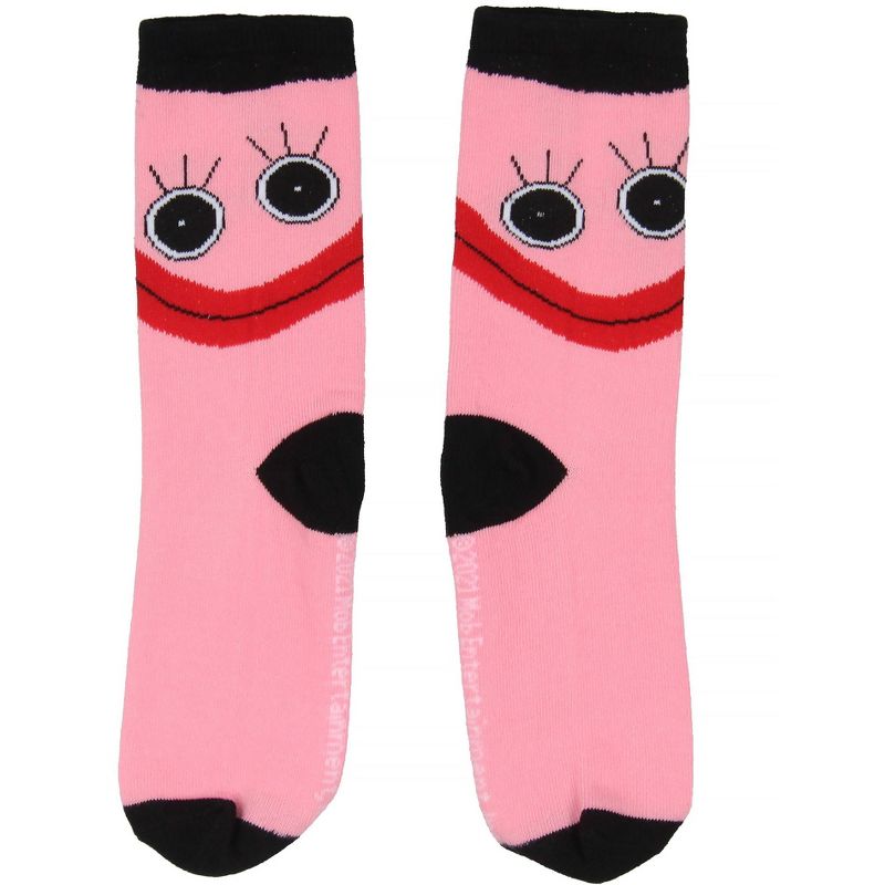 Poppy Playtime Kids Kissy Missy Character Design Crew Socks For Boys And Girls Pink, 1 of 5