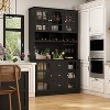 Hitow Wooden Pantry Cabinet with 3 Drawers, 13 Shelves and Cup and Bottle Holders Food Storage Cabinet - 3 of 4