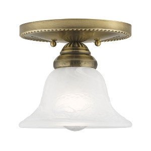 Livex Lighting Edgemont 1 - Light Flush Mount in  Antique Brass - 1 of 1