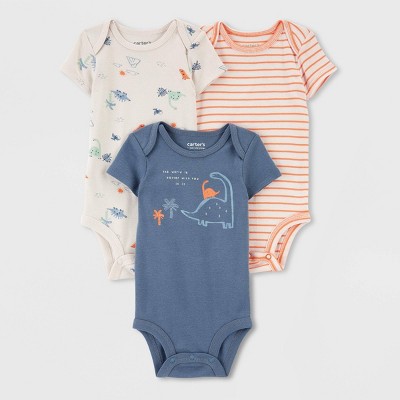 Image of Carter's Just One You® Baby 3pk Dino Bodysuit - Orange/Blue 6M