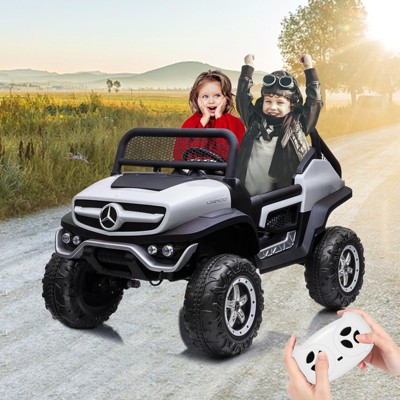 24V 2 Seater Kids Ride On Truck Mercedes-Benz, Licensed Electric Car, 4x75W Motor, Remote Control, Spring Suspension