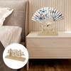 Unique Bargains Detachable Folding Fan Style Ink Cloud Fan Display Stand Yellow 1 Pc - 4 of 4