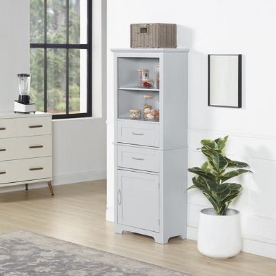 Bathroom Cabinet Freestanding Floor Cabinet With Open Shelves Doors ...