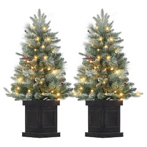 3ft Christmas Tree with 78 Led Lights 1pack or 2 pack - 1 of 4