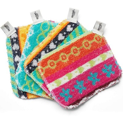 4-Pack Reusable Non-Scratching Dish Scrubber, Planet-Friendly Soft Scrub for Kitchen and Household Cleaning, Dishwasher Safe