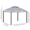 Resenkos Outdoor Garden Gazebo, Sunshade Gazebo Canopy,10' x 12' Patio Gazebo Canopy Shelter w/Double Vented Roof, Zippered Mesh Sidewalls,Grey Gray - 3 of 4