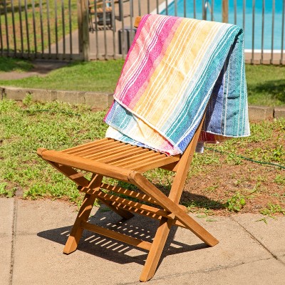 Hyannis Light Brown Solid Teak Wood Outdoor Folding Chair