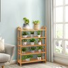 Costway 5-Tier Bamboo Shoe Rack FreeStanding Shoe Shelf Entryway Shoe Storage Organizer - 4 of 4