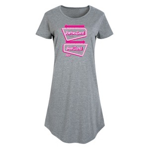 Women's Barbie Barbieland Real World This Way Signs - Heather Grey ...