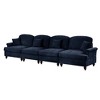 Mid-Century Straight Sectional Sofa with Flared Arms & Chenille Fabric - 3 of 4