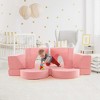 Costway Kids Modular Play Sofa 8 PCS with Detachable Cover for Playroom & Bedroom Indoor Pink/Grey - 4 of 4