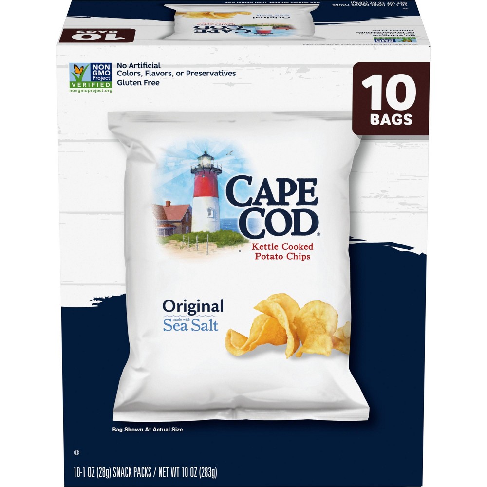 Cape Cod Potato Chips Original Kettle Chips Snacks - 10ct