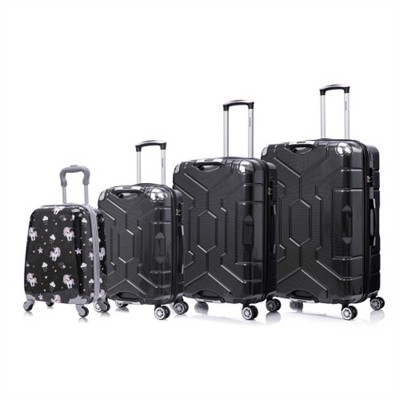 BEAFUP 4-Piece PC Material Hard Shell Luggage Set with Spinner Wheels and TSA Lock - 20", 24", 28" Lightweight Suitcases for Travel