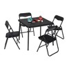 Metal Folding Chairs and Table, Leather Padded Folding Chairs with Comfortable Cushion, Upholstered Activity Table Set for Eating, Reading, Playing - 4 of 4