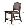 24'' Classic Design Rustic Espresso Finish Faux Leather Set of 2pc Height Chairs Foam Cushion Dining Room - 3 of 4