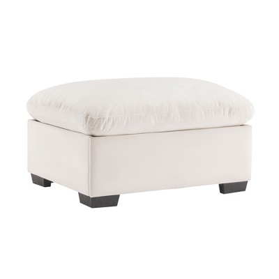 NicBex Stylish Storage Ottoman Upholstered Footstool Comfort and Functionality Great for Small Space,White