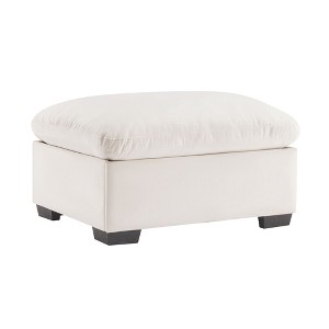 NicBex Stylish Storage Ottoman Upholstered Footstool Comfort and Functionality Great for Small Space,White - 1 of 4
