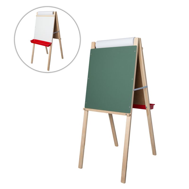 Crestline Products Child's Deluxe Double Easel, Green Chalkboard/Dry Erase Board, 44" T x 19" W, 1 of 6