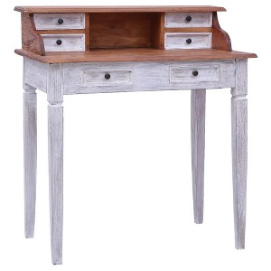 vidaXL Writing Desk with Drawers Computer Desk for Office Solid Reclaimed Wood - 1 of 4